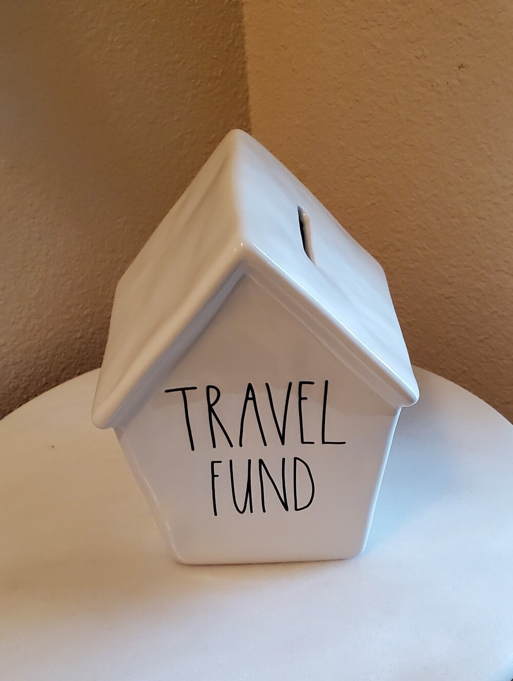 Rae Dunn Ceramic White House "Travel Fund Bank"